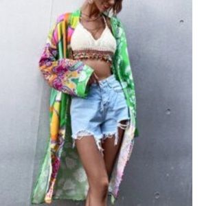 Paisley Print Longline Kimono